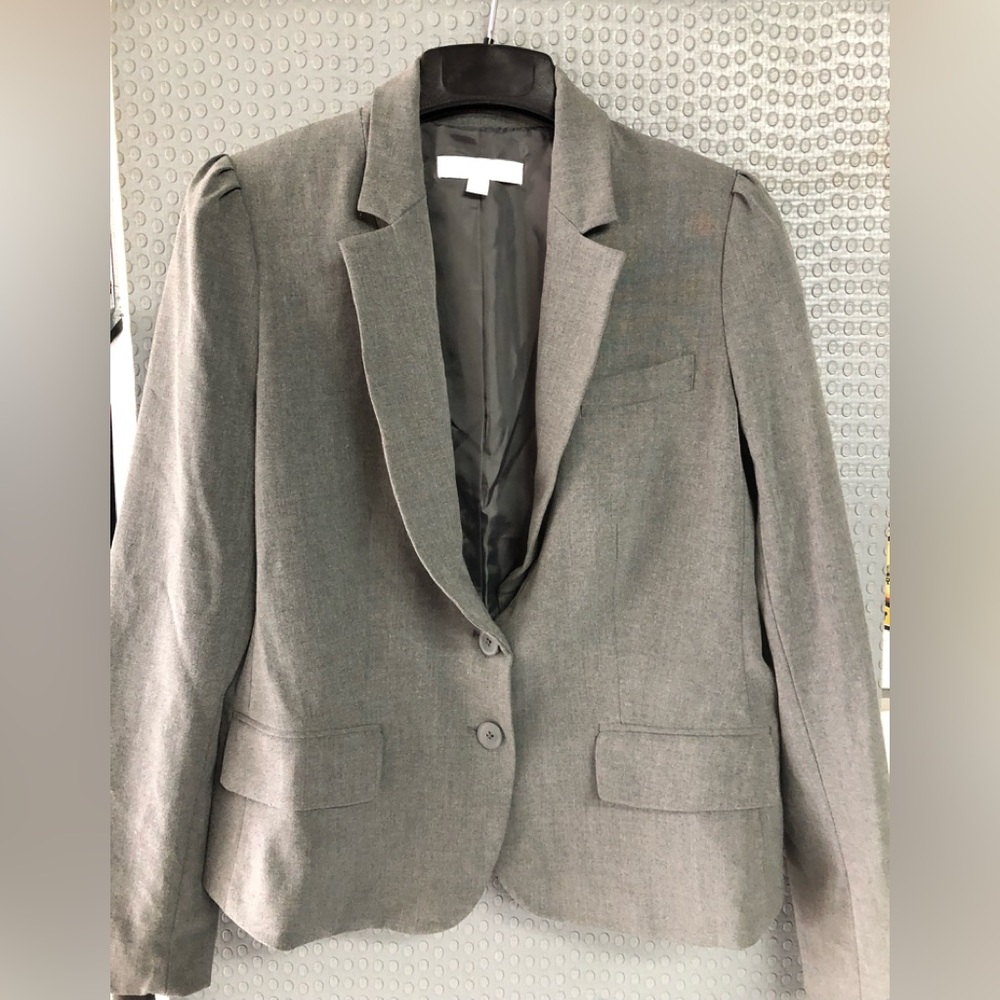 New York & Company Gray Women's Two-Button Tailored Blazer